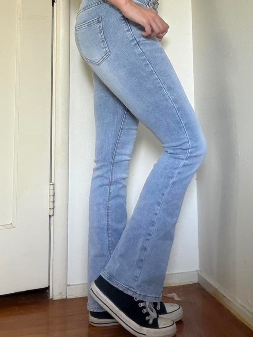 Low rise flared jeans